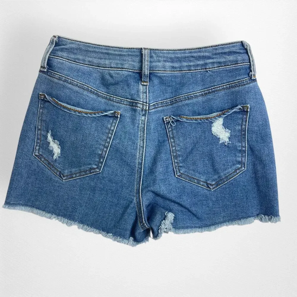 SO Brand High Rise Shortie‎ Patchwork Cut Off Shorts Size 9